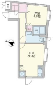 クーカイ・テラス茗荷谷(1LDK/2階)の間取り写真