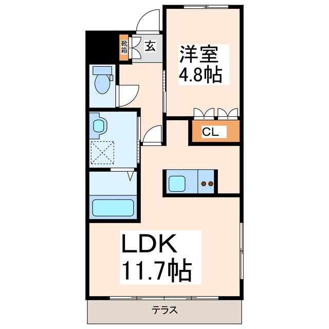 LUCENTHILL II(1LDK/1階)の間取り写真