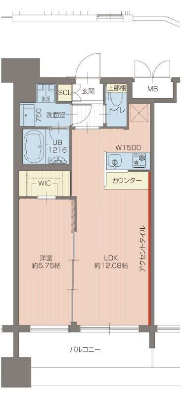 プレジオ東三国(1LDK/4階)の間取り写真