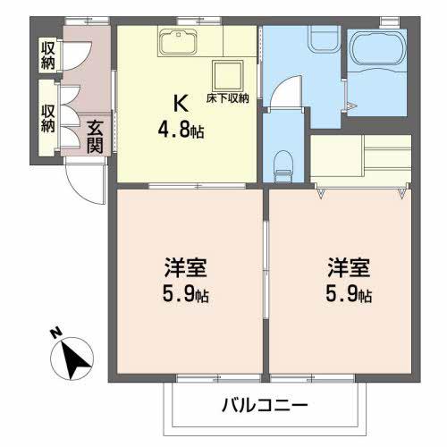 シャーメゾンA(2K/1階)の間取り写真