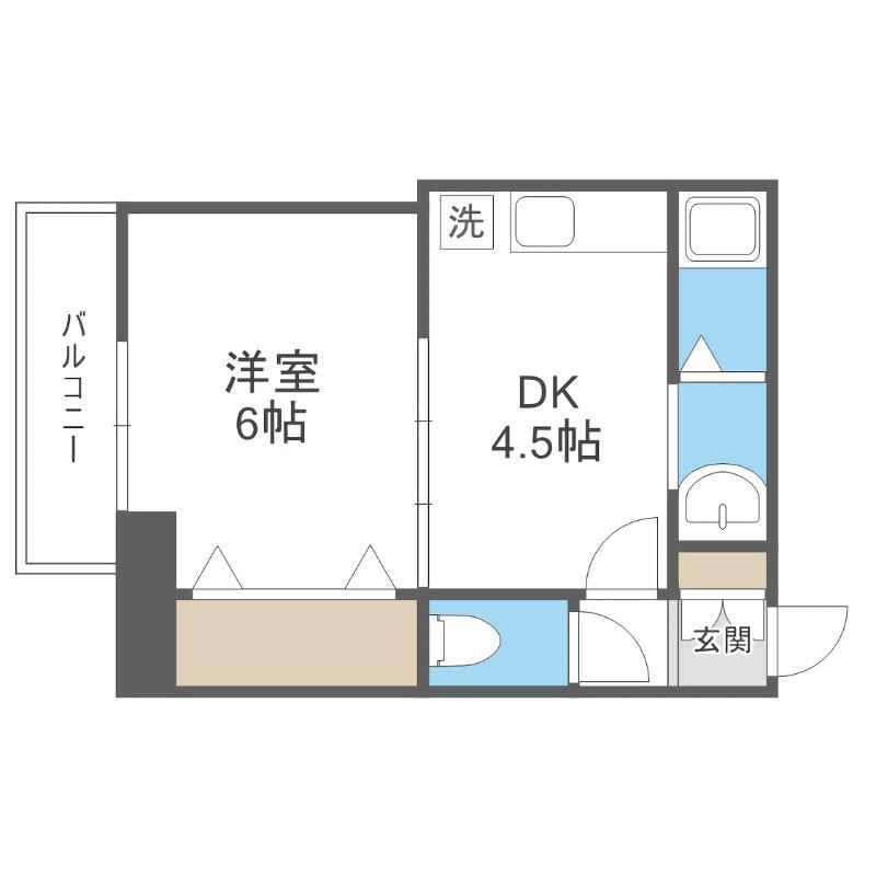 高橋ビル(1DK/1階)の間取り写真