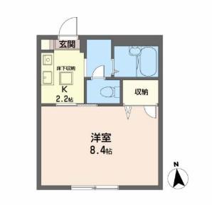 フレグランス目黒(1K/1階)の間取り写真