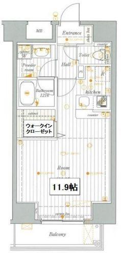 レオーネ上野入谷(ワンルーム/2階)の間取り写真