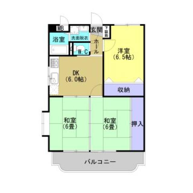 セントラルパーク西伊敷ハイム(3DK/1階)の間取り写真