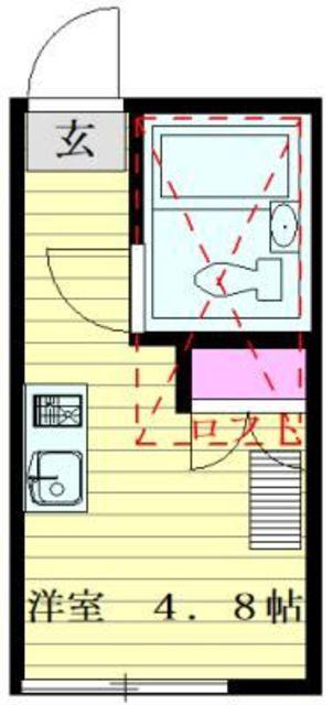 サンデュエット(ワンルーム/2階)の間取り写真