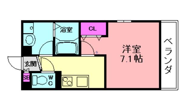 アートレジデンス春日出北(1K/2階)の間取り写真