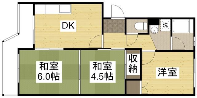本通6丁目ビル(3DK/2階)の間取り写真