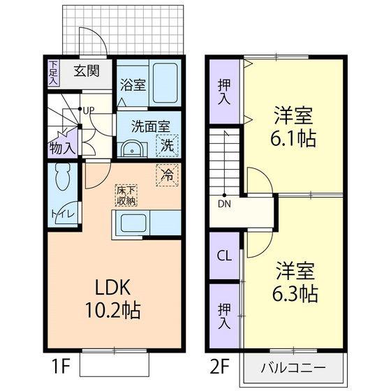 EMINENCE(2LDK/1階)の間取り写真