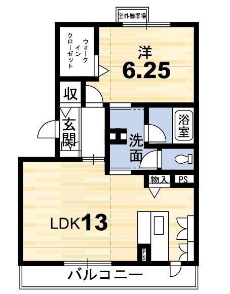 グランフィール(1LDK/1階)の間取り写真