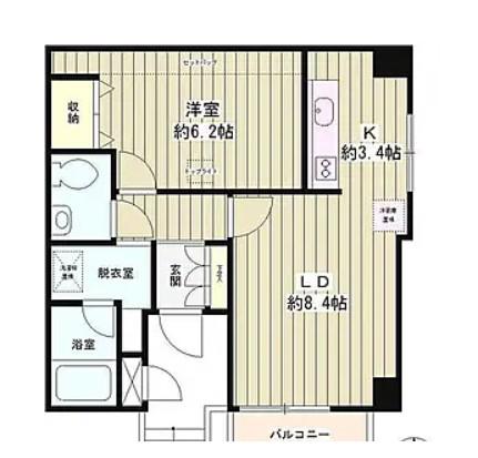 東高円寺ハイム(1LDK/3階)の間取り写真