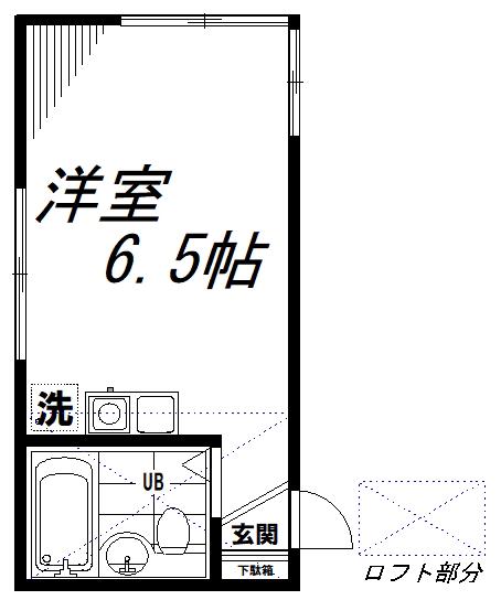 ペアパレス中村橋(ワンルーム/2階)の間取り写真