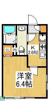イーストピア秋津(1K/2階)の間取り写真