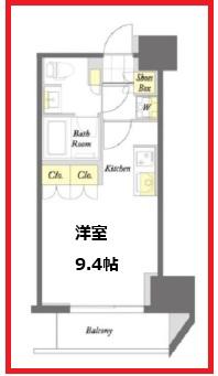 プライムメゾン蔵前(ワンルーム/5階)の間取り写真