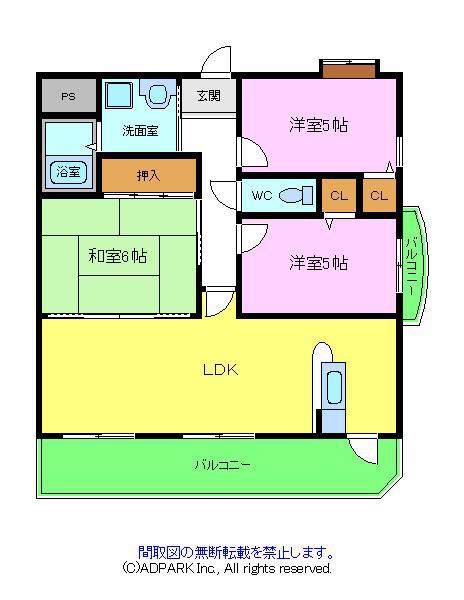 ルナ・ピエーナ泉北(3LDK/5階)の間取り写真