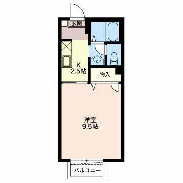 エクレール杉山(1K/2階)の間取り写真