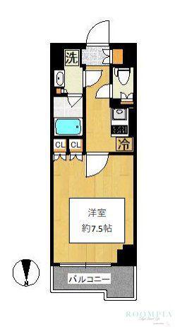 ルーブル西新井(1K/2階)の間取り写真