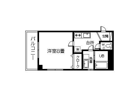 惟神いづろビル(1K/5階)の間取り写真