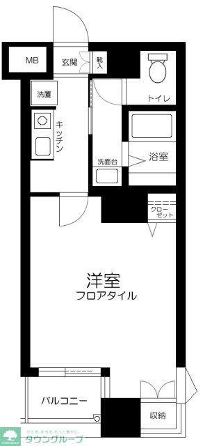フォレストヒルズ小日向(1K/5階)の間取り写真