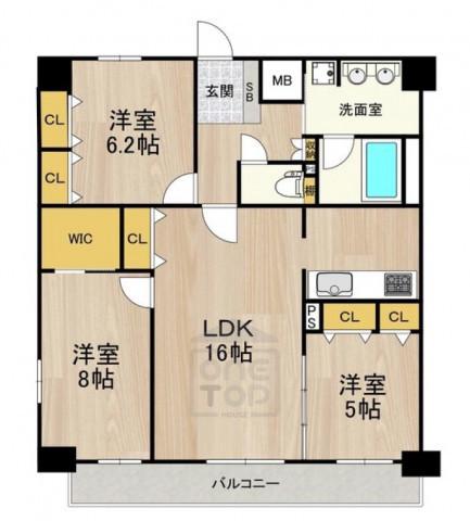 セノアタワー新大阪(3LDK/15階)の間取り写真