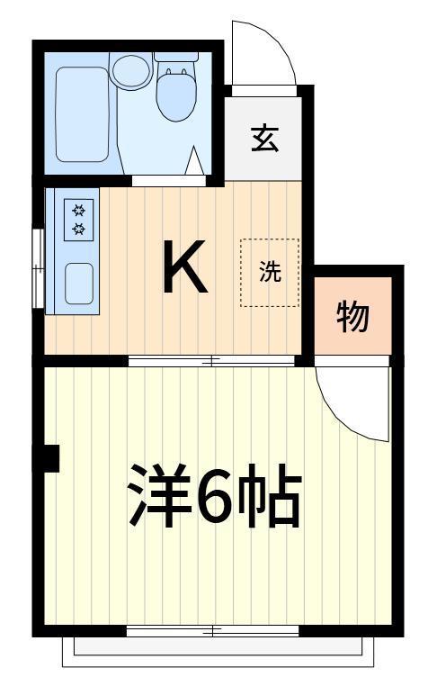 万里第2ビル(1K/3階)の間取り写真