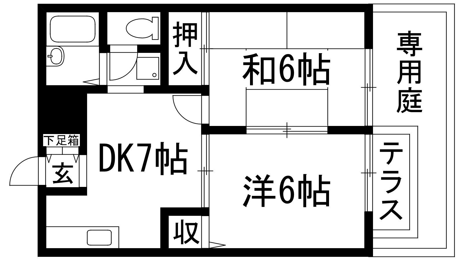 ファミール安倉Ⅱ(2DK/1階)の間取り写真