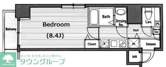 グランド・ガーラ西麻布(1K/1階)の間取り写真