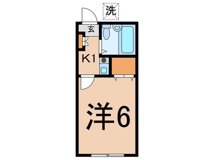 コーポイリス(1K/2階)の間取り写真