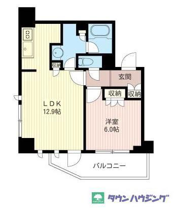 エスティメゾン北新宿(1DK/3階)の間取り写真