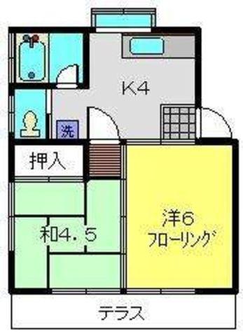 メゾンホワイト(2K/1階)の間取り写真