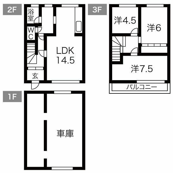 南33条テラスハウス(3LDK/2階)の間取り写真