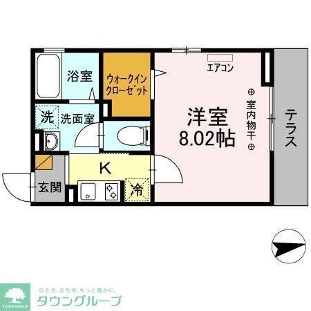GRAND SOLEIL VI(1K/1階)の間取り写真