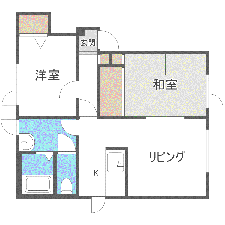 リバティーベル(2LDK/1階)の間取り写真