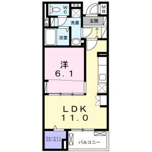 サニーレジデンス野田 II(1LDK/2階)の間取り写真