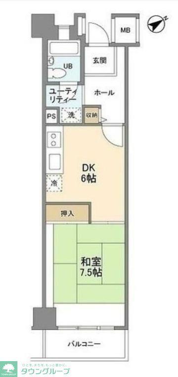 プラザ唐木田(1DK/3階)の間取り写真