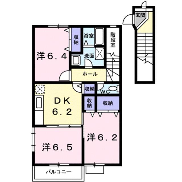 パルテール(3DK/2階)の間取り写真