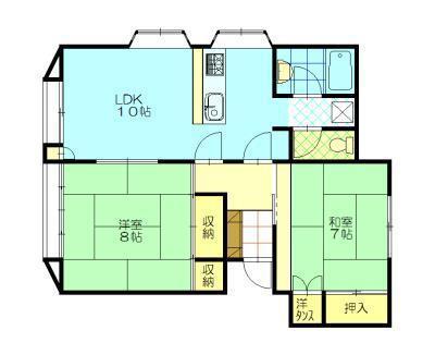 千秋パレス(2LDK/2階)の間取り写真