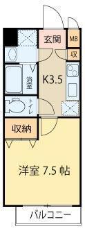 シェルグランデ土樋(1K/10階)の間取り写真