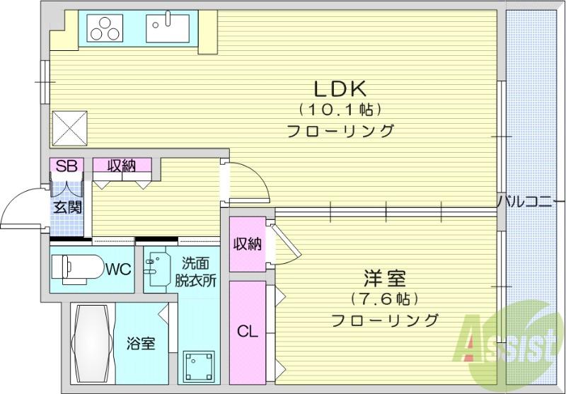 310エスペランサ(1LDK/2階)の間取り写真