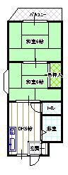 栄光サンプラザ(2DK/2階)の間取り写真
