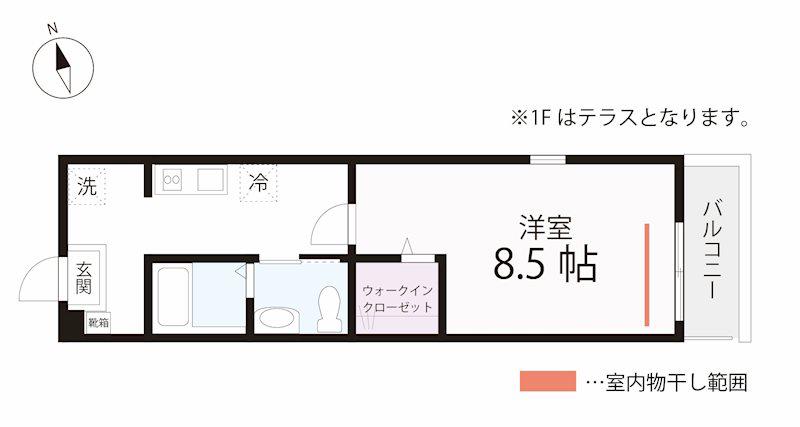 クワイエット クラブ ハウス 花月(1K/2階)の間取り写真