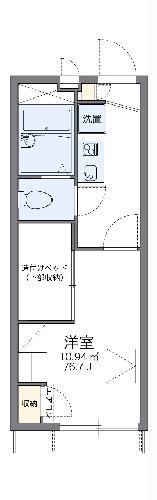レオパレスオリザ田無(1K/1階)の間取り写真