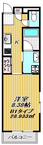 SKY第二ビル(1K/2階)の間取り写真