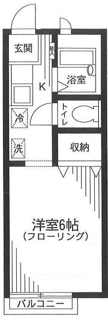 サンステート(ワンルーム/1階)の間取り写真