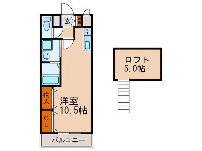 モンソーエトワール(ワンルーム/2階)の間取り写真
