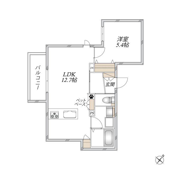 HEBEL MAISON TOSHI(1LDK/2階)の間取り写真