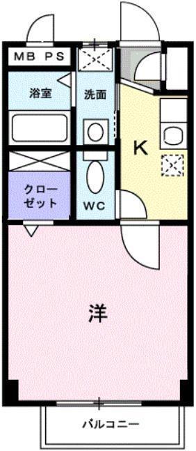 ビバ-チェ(1K/1階)の間取り写真