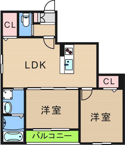 HALIOS RESIDENCE(1LDK/4階)の間取り写真