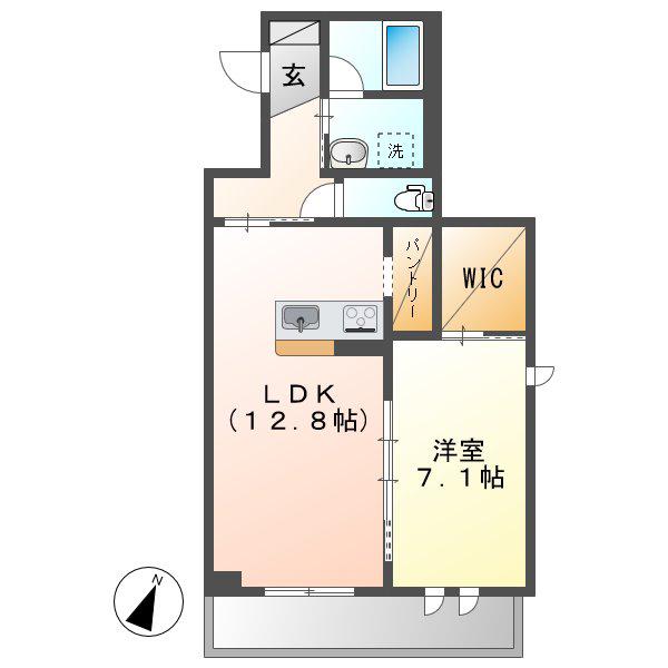 ラ プロスペリテA(1LDK/1階)の間取り写真