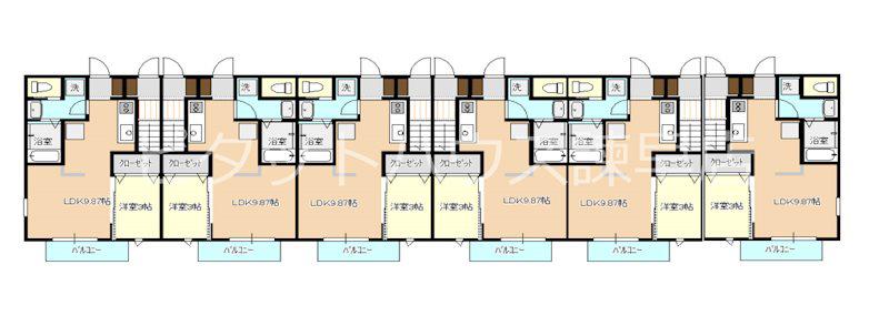 LUX今津B(1LDK/1階)の間取り写真