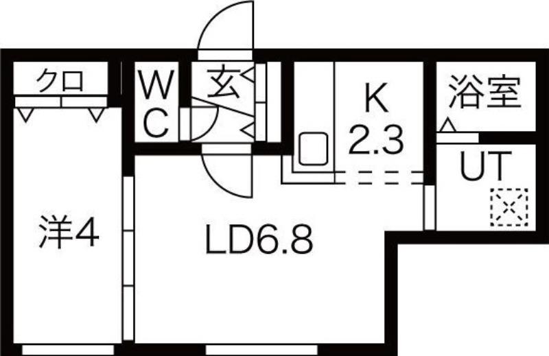 BLOSSOM学園前(1LDK/1階)の間取り写真